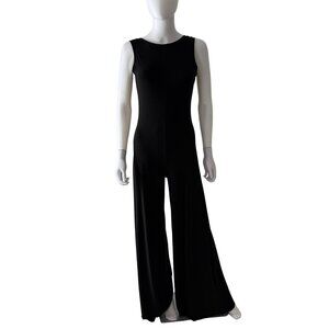 Norma Kamali Black Sleeveless Jumpsuit Scoop Back Size S